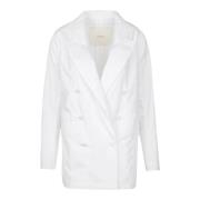 Jucca Dubbelknäppt bomullsblazer White, Dam