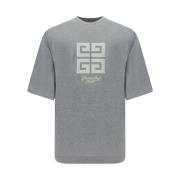 Givenchy Broderad Logotyp Bomull T-shirt Gray, Herr