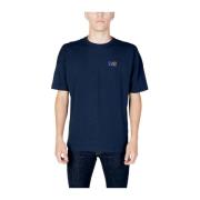 Emporio Armani EA7 Bomull T-shirt med elastanblandning Blue, Herr