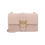 Pinko Gyllene detaljer läder crossbody väska Pink, Dam