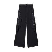 Off White Slim Fit Casual Byxor Black, Herr