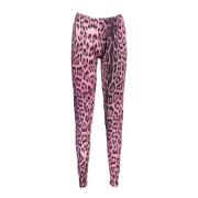 Cavalli Class Rosa Leggings för Damer med Tryck och Logotyp Pink, Dam