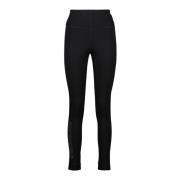 Moncler Svarta Nylon Leggings Slim Fit Reflekterande Black, Dam