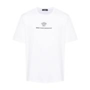 Versace Vit T-shirt med tryckt logotyp White, Herr