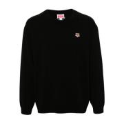 Kenzo Svart Tiger Sweater Aw24 Black, Herr