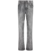 Balmain Klassiska Lion Head Jeans Grå Gray, Herr