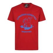 Dsquared2 Röd T-shirt Herrmode Red, Herr