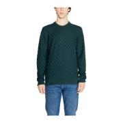 Calvin Klein Stickad Bomull Ull T-shirt Green, Herr