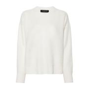 Fabiana Filippi Vit Stickad Tröja Aw24 White, Dam