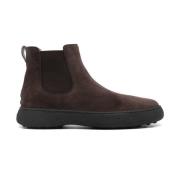 Tod's Brun Mocka Ankelboots Brown, Herr