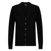 Daniele Fiesoli Svart Ull Cardigan Tröja Black, Herr