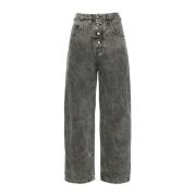 MM6 Maison Margiela Hög Midja Boyfriend Jeans Grå Gray, Dam