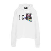 Dsquared2 Logo Print Hoodie White, Dam