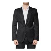 Dolce & Gabbana Svart Ullformell Blazer Slim Fit Black, Herr