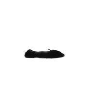 Hereu Svart Shearling Ballerina Läderskor Black, Dam