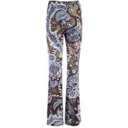 Etro Multifärgad Jacquard Slim Fit Palazzo Byxor Multicolor, Dam