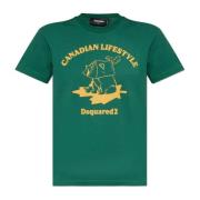 Dsquared2 T-shirt med tryck Green, Dam