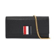 Thom Browne Elegant Chain Wallet med RWB-Detalj Black, Dam