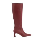 Malababa Elegant High Heel Leather Boot Red, Dam