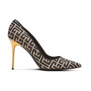 Balmain Rubin stilettos med jacquard-monogram Black, Dam