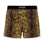 Tom Ford Tryckt satin boxershorts Brown, Herr