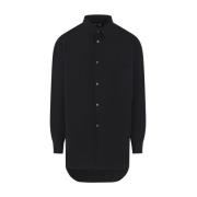 Comme des Garçons Svart Poplin Skjorta med Klassisk Krage Black, Herr