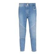 Balmain Räfflad bomull slim-fit jeans Blue, Herr