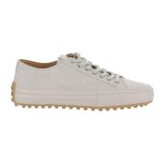 Tod's Mocka Läder Sneakers Vit Rund Tå White, Herr