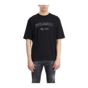 Dsquared2 Bomull Logo T-shirt Black, Herr