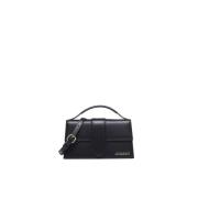 Jacquemus Svart Läder Toteväska Bambino Black, Dam