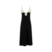 Jil Sander Elegant Svart Satinklänning Black, Dam