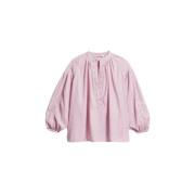 Vanessa Bruno Romantisk Blush Blus med Spetsdetaljer Pink, Dam