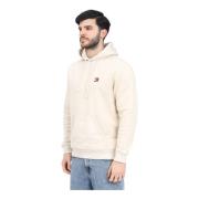 Tommy Jeans Beige huvtröja med drop axlar Beige, Herr