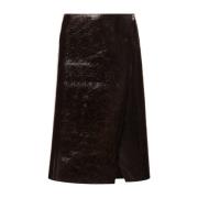 Philosophy di Lorenzo Serafini Brun Ull Wrap Midi Kjol Brown, Dam