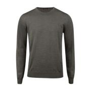 Stenströms Grön Merinoull Crew Neck Sweater Green, Herr