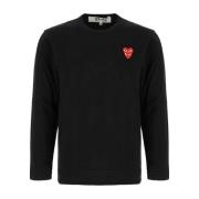 Comme des Garçons Play Avslappnad Bomull T-shirt för Män Black, Herr