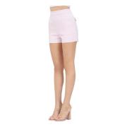 Elisabetta Franchi Elegant Lila Shorts med Kontrastpiping Pink, Dam