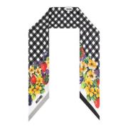 Moschino Sidenscarf med tryck Black, Dam