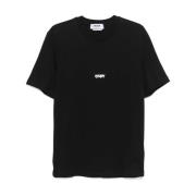 Msgm Svart Bomull T-shirt med Logotyp Black, Herr