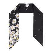 Moschino Sidenscarf med blommotiv Black, Dam