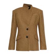 The Attico Blazer med rutmönster Brown, Dam