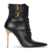 Balmain Uria läder ankelboots Black, Dam