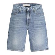 Guess Blå Bermuda Shorts med Tvättad Effekt Blue, Herr