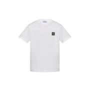 Stone Island Bomull T-shirt med rak fåll White, Herr