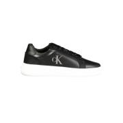 Calvin Klein Svart Polyester Sneaker med Print Black, Herr