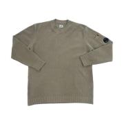 C.p. Company Räfflad Bomull Crewneck Tröja Green, Herr