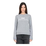 Elisabetta Franchi Grå Crewneck Tröja Casual Höst Vinter Gray, Dam