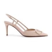 Valentino Garavani VLogo Signature Slingback Klackar Beige, Dam