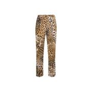 Roberto Cavalli Leopardmönstrade Cropped Byxor Brown, Dam