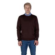 Aquascutum Merino Club Check Armbåge Patches Tröja Brown, Herr